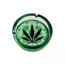 Green and Black Weed Leaf Ashtray at Spencer's