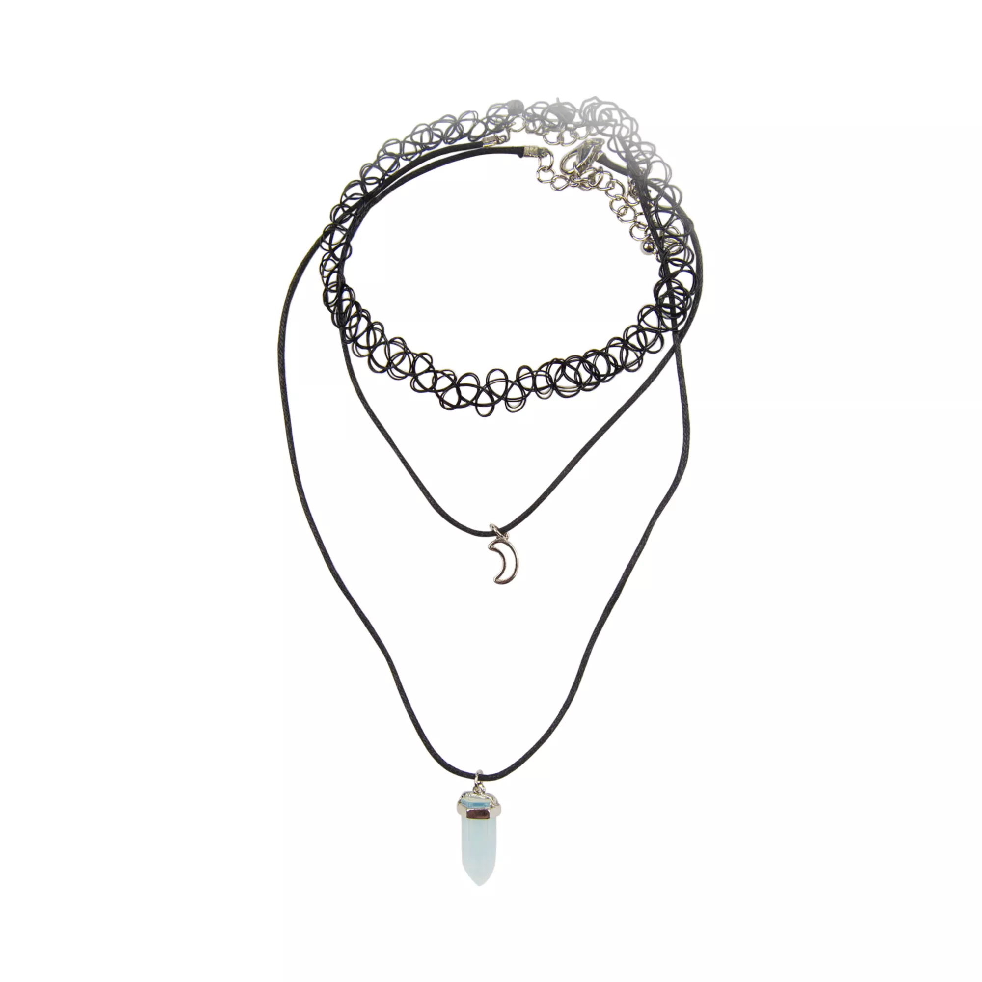 Tattoo Moon and Crystal Necklace 3 Pack