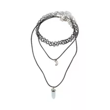 Tattoo Moon and Crystal Necklace 3 Pack at Spencer's