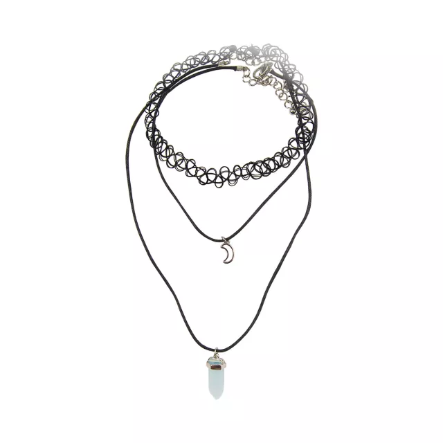 Tattoo Moon and Crystal Necklace 3 Pack at Spencer's
