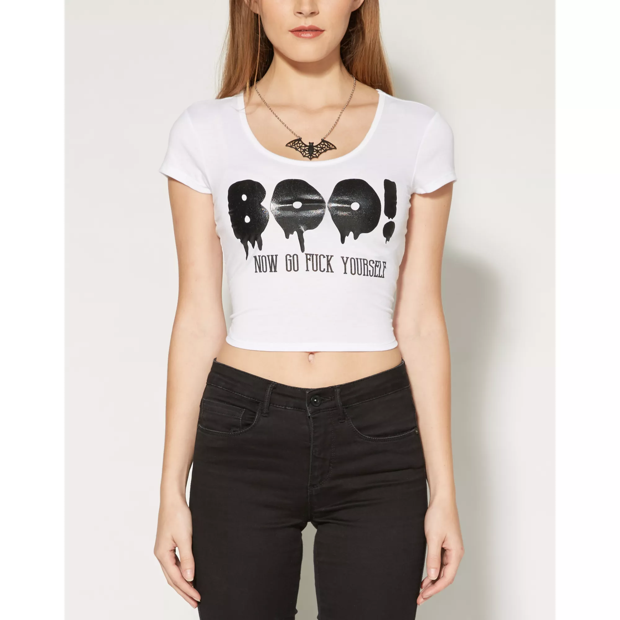 Boo! Now Go Fuck Yourself Crop Top at Spencer's