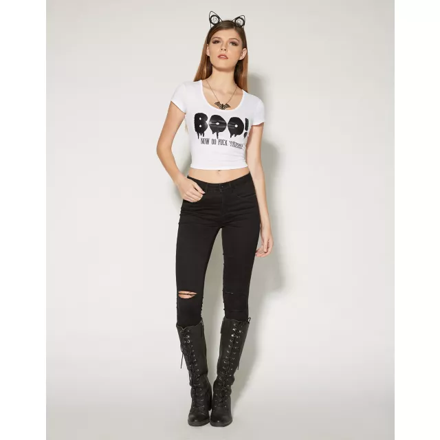 Boo! Now Go Fuck Yourself Crop Top at Spencer's