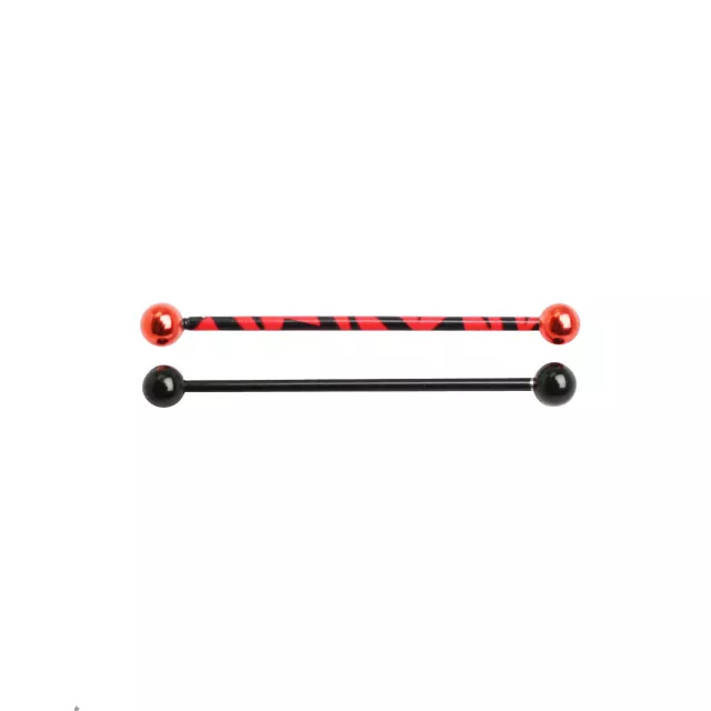 Red and Black Industrial Barbell - 14 Gauge at Spencer's