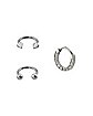 Horseshoe Clicker Septum Ring 3 Pack - 16 Gauge