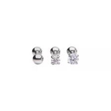 CZ Cartilage Earring 3 Pack - 16 Gauge at Spencer's