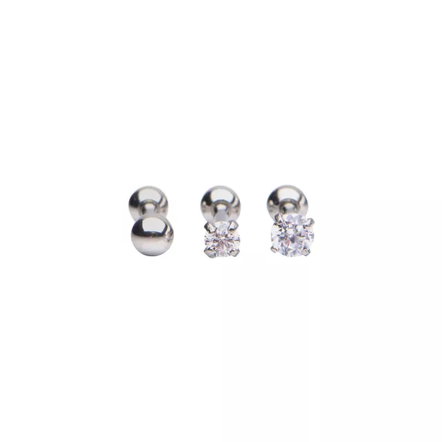 CZ Cartilage Earring 3 Pack - 16 Gauge at Spencer's