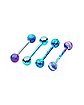 Blue & Purple Swirl Barbell 4 Pack - 14 Gauge