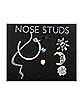 Sun Moon CZ Nose Rings - 6 Pack