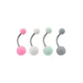 Multicolor Matte Belly Rings 4 Pack - 14 Gauge at Spencer's