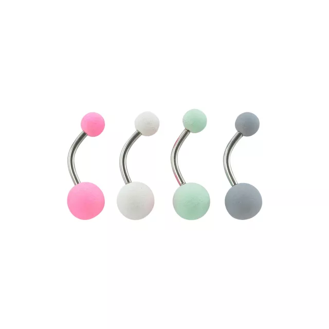 Multicolor Matte Belly Rings 4 Pack - 14 Gauge at Spencer's