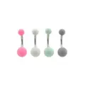 Multicolor Matte Belly Rings 4 Pack - 14 Gauge at Spencer's