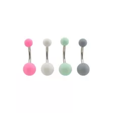 Multicolor Matte Belly Rings 4 Pack - 14 Gauge at Spencer's