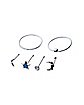 Sterling Silver Moon and Star Nose Rings 6 Pack - 22 Gauge