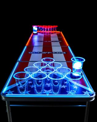 Glowing Americana Beer Pong Table - 8 Ft - Spencer's
