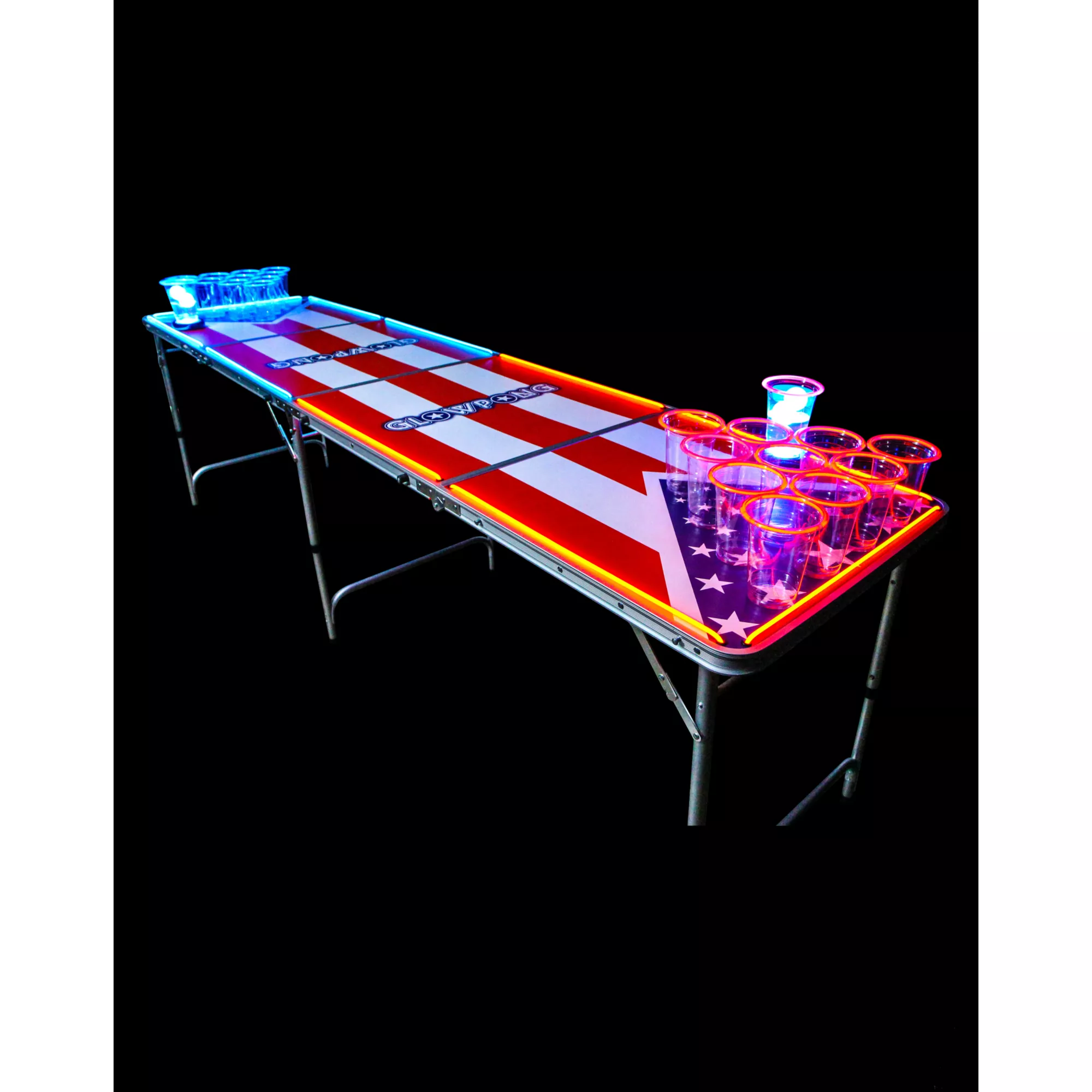 Glowing Americana Beer Pong Table - 8 Ft at Spencer's