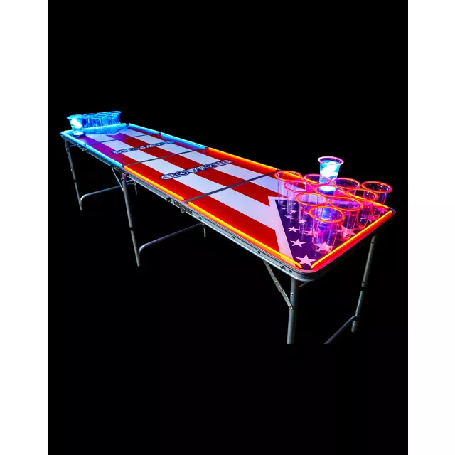 Glowing Americana Beer Pong Table - 8 Ft at Spencer's