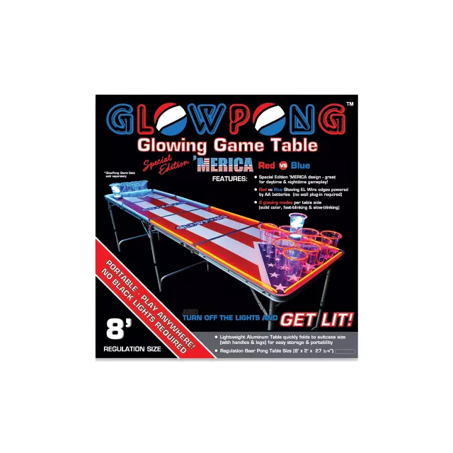 Glowing Americana Beer Pong Table - 8 Ft at Spencer's