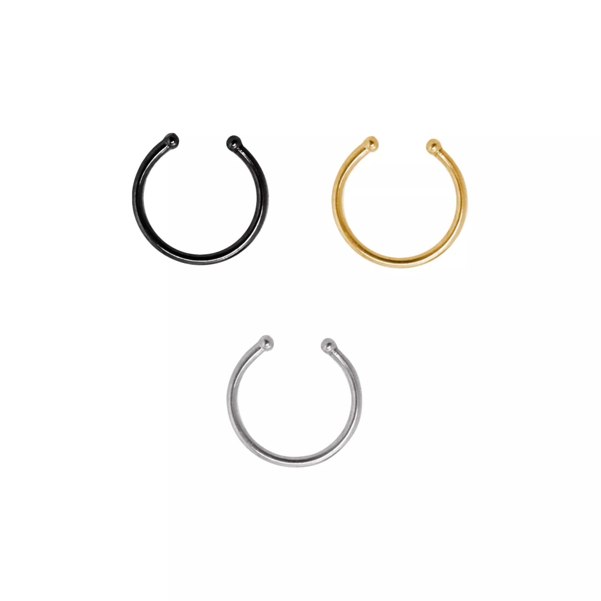 Black Basic Fake Septum Ring 3 Pack at Spencer's
