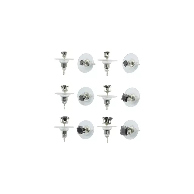 Black CZ Assorted Stud Earrings - 6 Pair at Spencer's