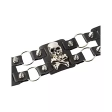 Skull Leather Cuff Bracelet at Spencer's