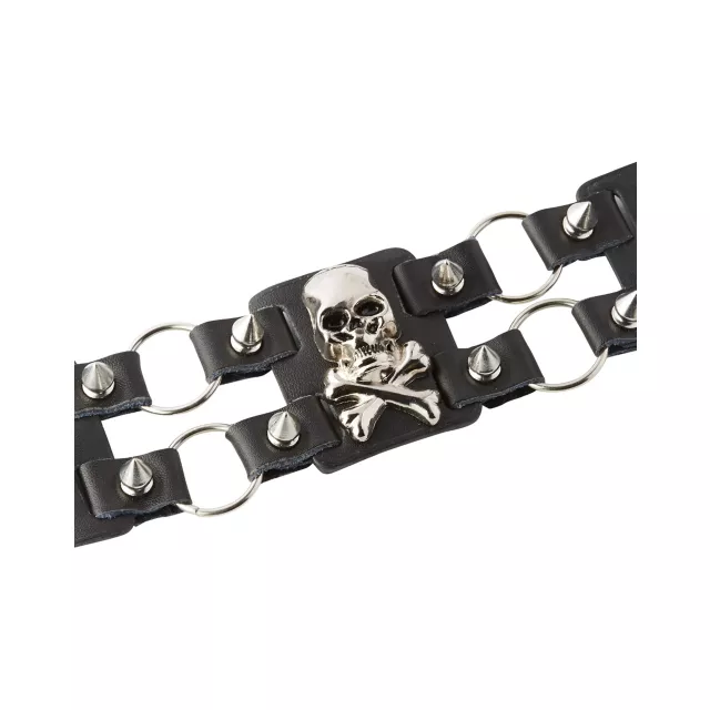 Skull Leather Cuff Bracelet at Spencer's