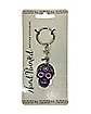 Handpainted Sugar Skull Key Chain Purple