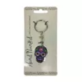 Handpainted Sugar Skull Key Chain Purple at Spencer's