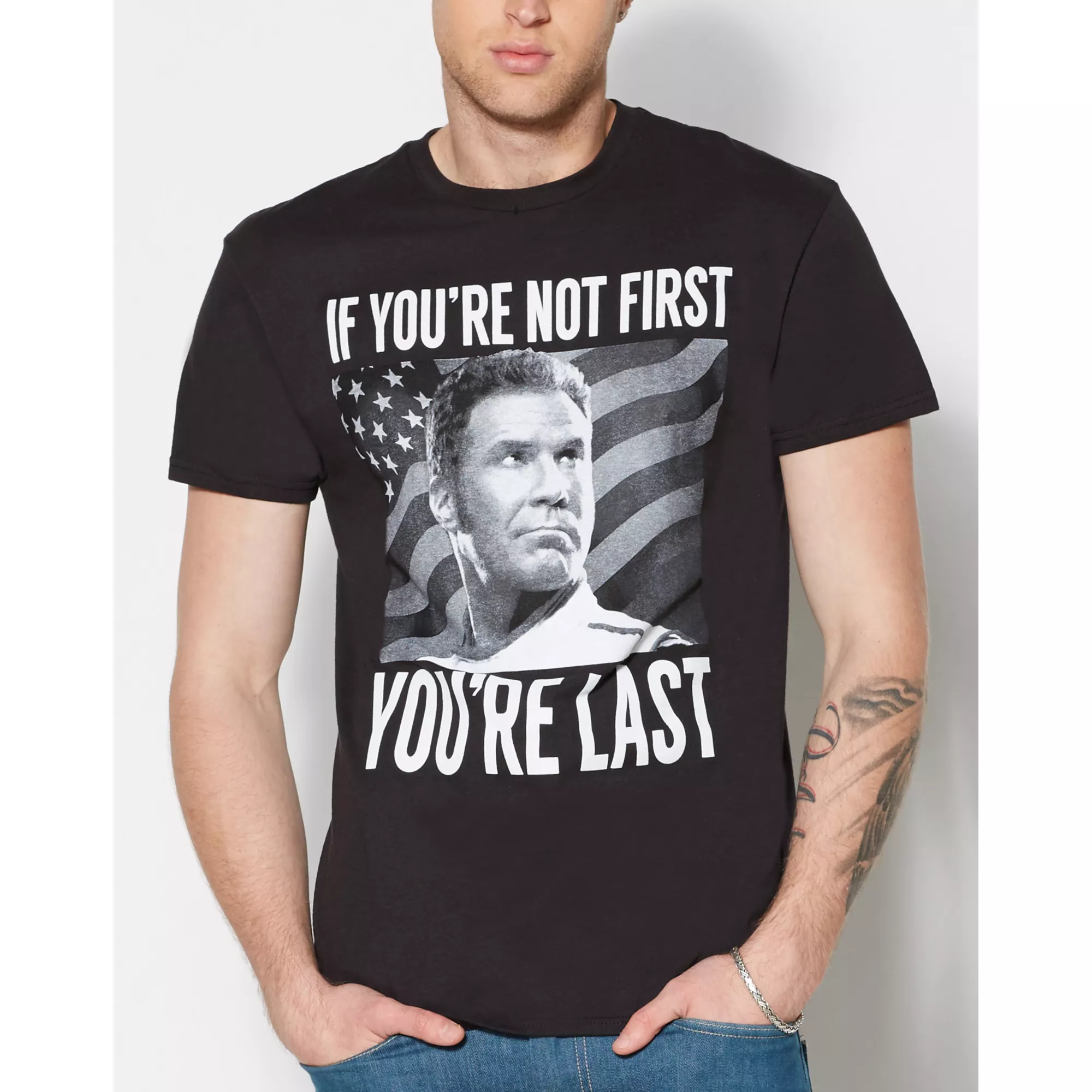 If You're Not First Talladega Nights T Shirt at Spencer's