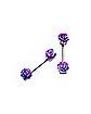 Purple Speckled Flower Nipple Barbell 1 Pair - 14 Gauge