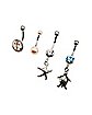 Turtle Anchor Belly Ring 4 Pack - 14 Gauge