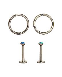 lip labret ring rings jewelry hoop gauge pack gem stud seamless spencers
