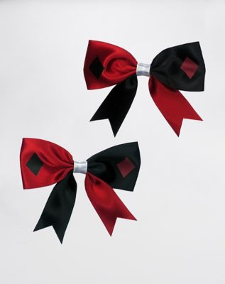 Red and Black Jester Hair Bows - Spencer's