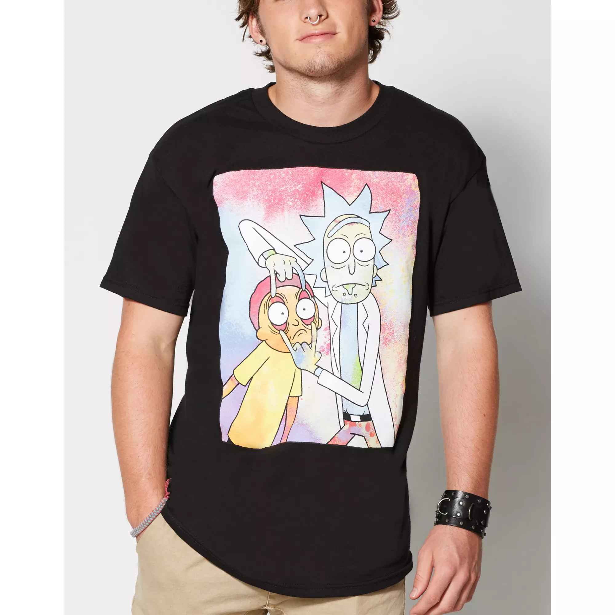 Neon Rick and Morty T Shirt at Spencer's