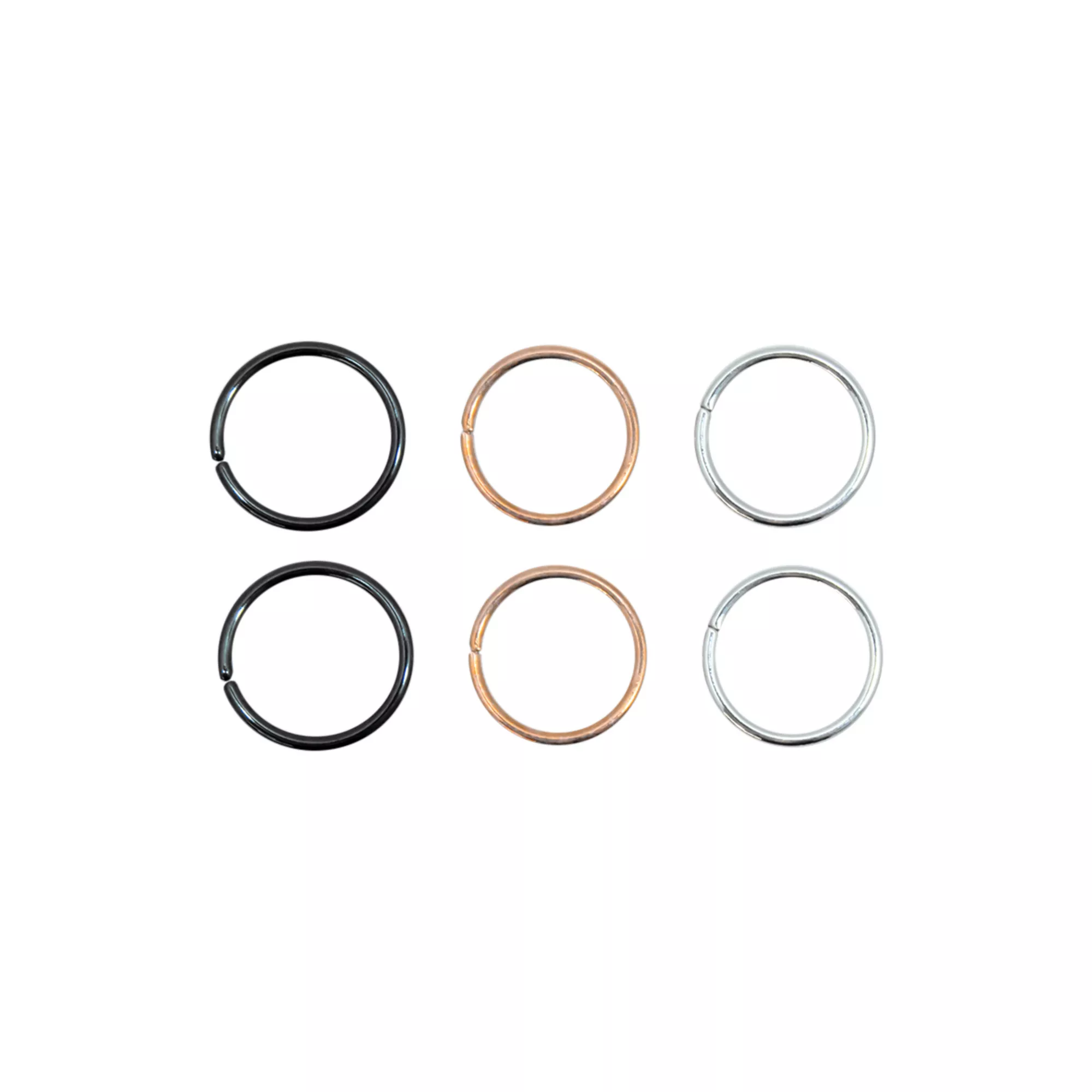 Multi-Pack Multi-Color Seamless Nose Rings 6 Pack - 20 Gauge at Spencer's