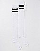 Athletic Stripe Thigh High Socks - White and Black