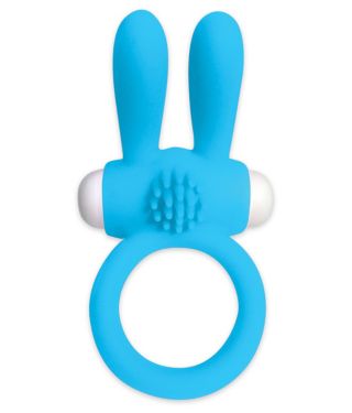 Silicone Rabbit Cock Ring - Blue