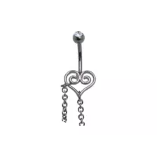 Heart Body Chain Belly Ring - 14 Gauge at Spencer's