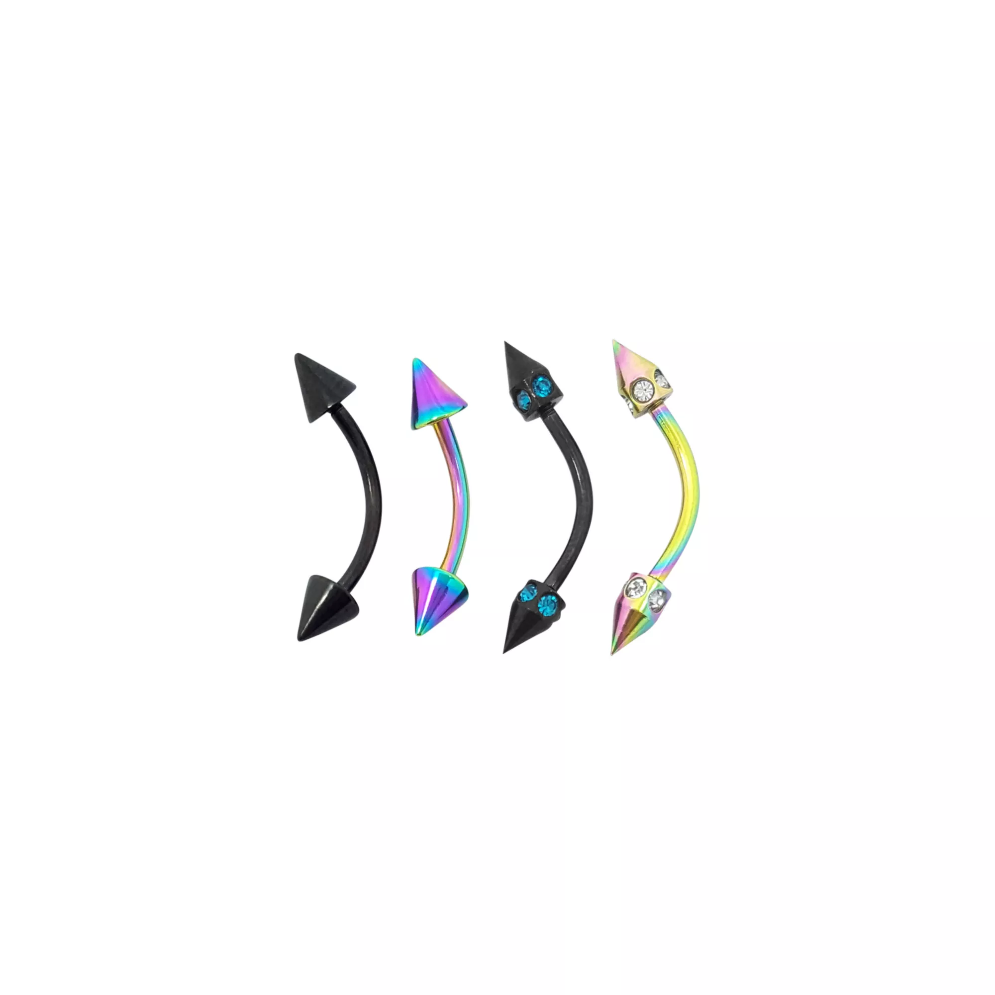 Multi-Colored Eyebrow Rings - 4 Pack at Spencer's