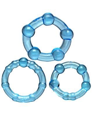 Extended Play Cock Ring Set 3 Pack Blue - Arouz'd