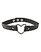Faux Leather Heart Choker Necklace