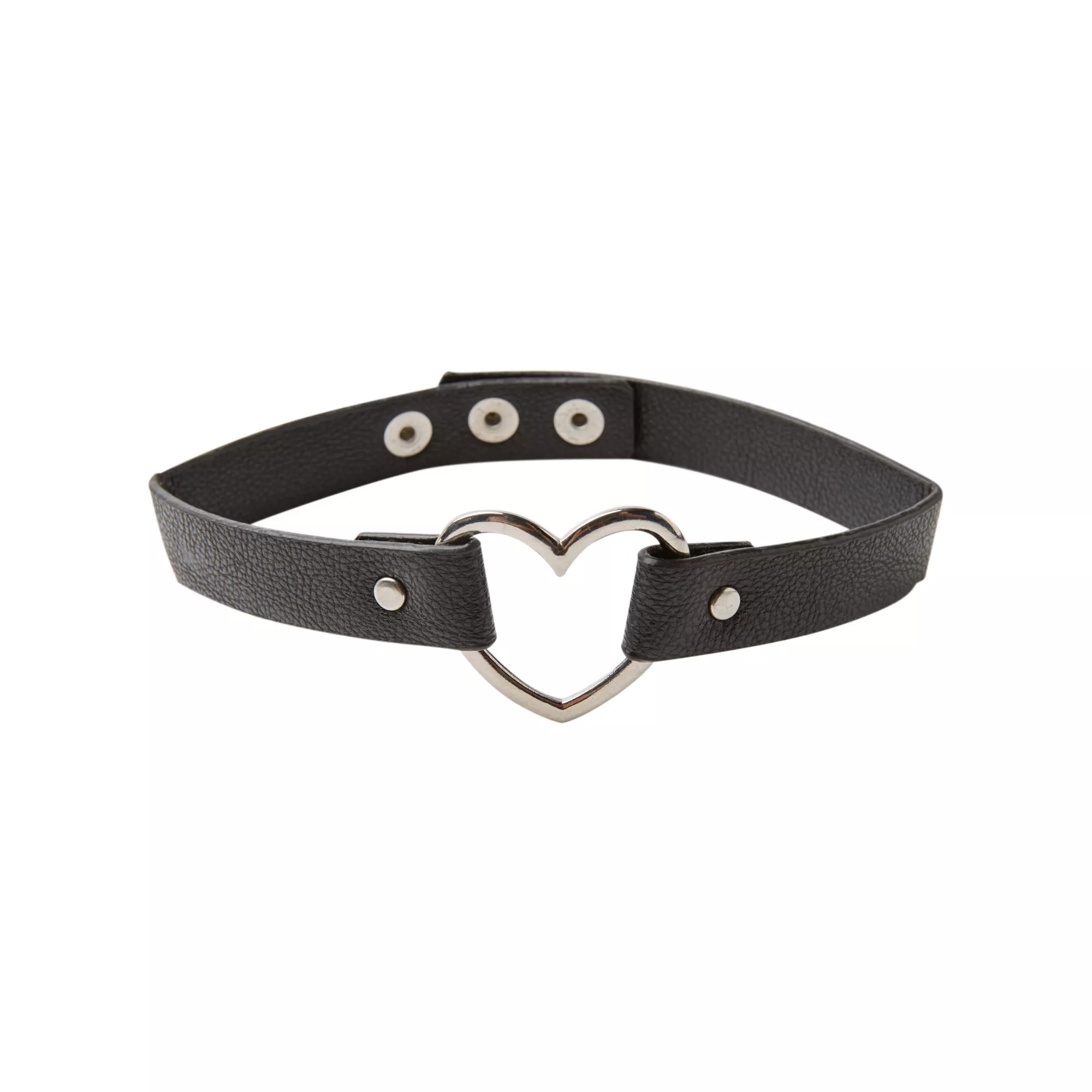 Faux Leather Heart Choker Necklace