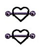 Black Heart Nipple Shields 1 Pair- 14 Gauge
