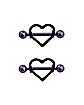 Black Heart Nipple Shields 1 Pair- 14 Gauge