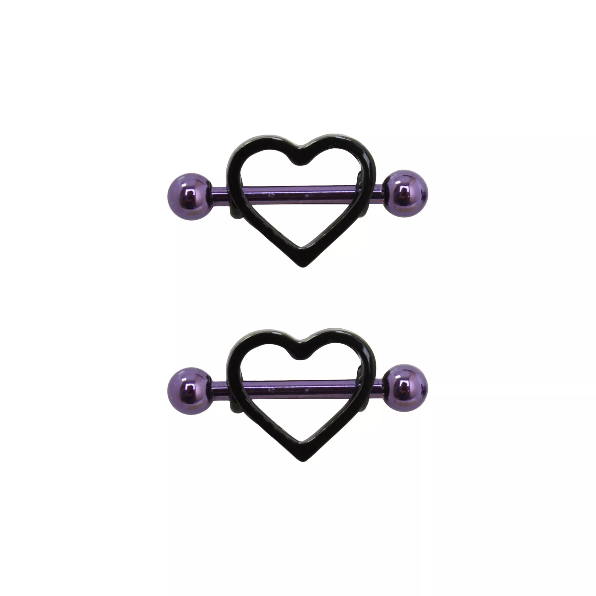 Black Heart Nipple Shields - 14 Gauge at Spencer's