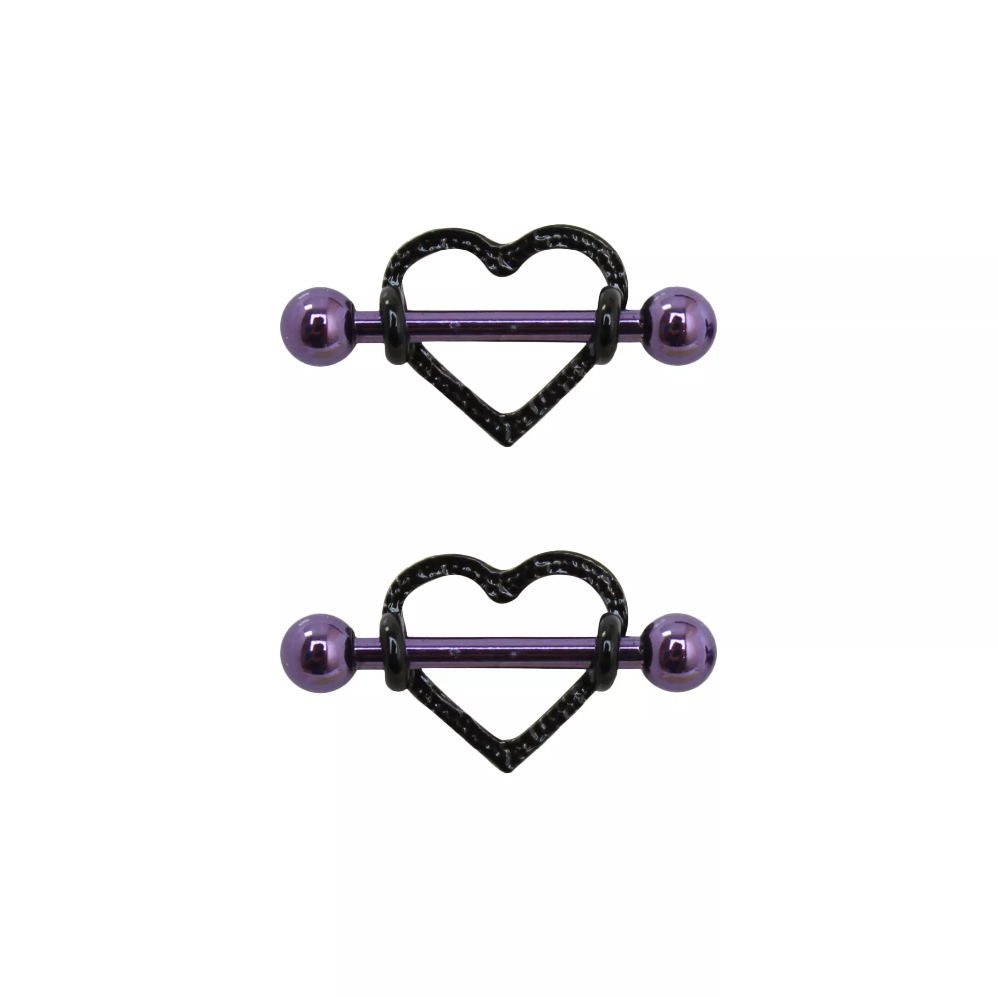 Black Heart Nipple Shields - 14 Gauge at Spencer's