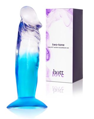 Blue two-tone suction cup dildo 7 inch 