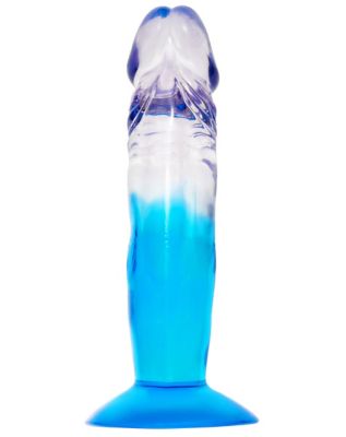 Two-Tone Suction-Cup Dildo 6.5 Inch Blue - Hott Love