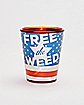 Free The Weed Pot Leaf Shot Glass - 1.5 oz.