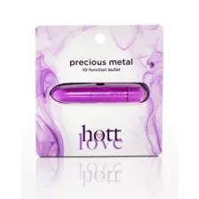 Precious Metal 10-Function Waterproof Bullet Vibrator 4 Inch Purple - Hott Love at Spencer's