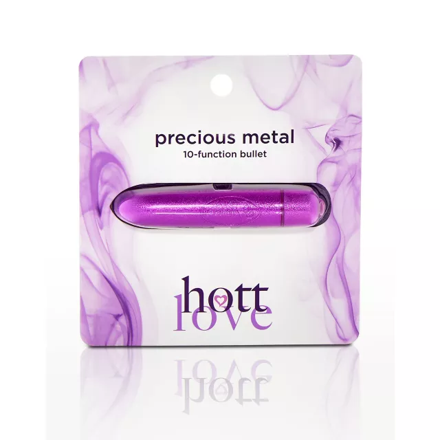 Precious Metal 10-Function Waterproof Bullet Vibrator 4 Inch Purple - Hott Love at Spencer's